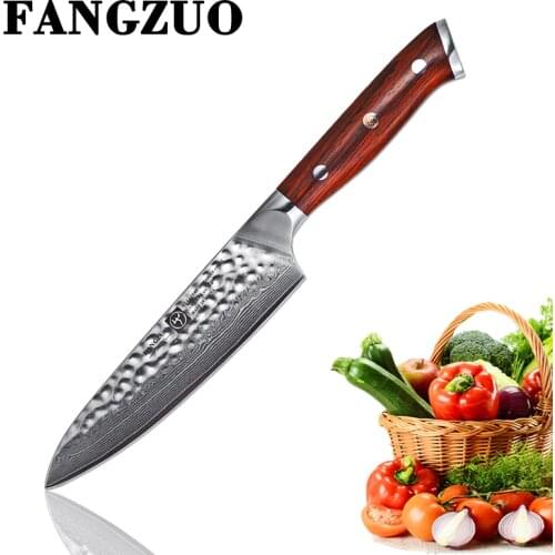 FANGZUO 5 inch Utility Knife 67 Layers Japanese Damascus Steel Kitchen Knife Sharp Multi-purpose Cutter Knives Rosewood Handle