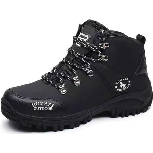 Mens Boots Mens Lightweight Hiking Shoes Outdoor Non-Slip Camping Hiking Sports Shoes 2021 New Plus Velvet Warm Travel Shoes