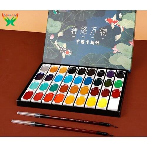New 36 color Marie’s Museum series solid watercolor painting bright solid watercolor Artist painting pigment set gift packaging
