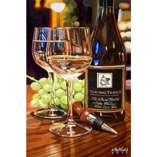 Wine Oil Painting By Numbers Kit On Canvas DIY With Frame Acrylic Paint Set HandPainted Picture Coloring By Number Decor Art