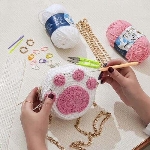 Paw Paw DIY Material Set for Wool Phone Coin Weave Handbag Bag