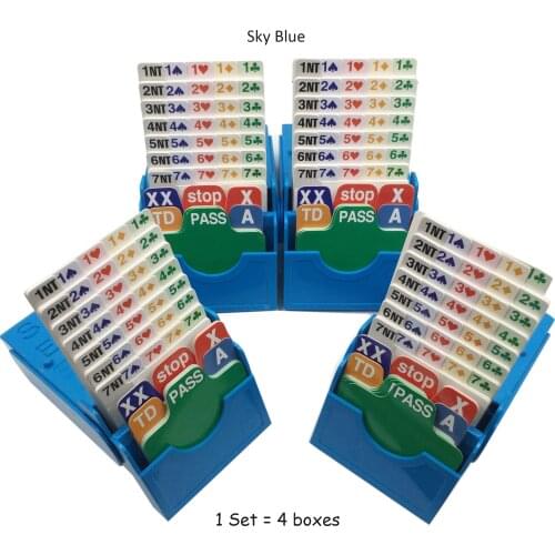 Set of 4) Bridge Partner Bidding Device Bridge Bidding Box with Bridge Playing Cards Official In Tournment