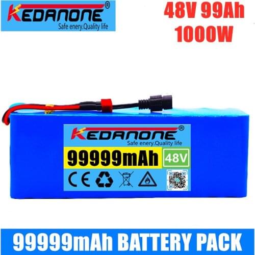 Genuine 48v lithium ion battery 48v 99Ah 1000w 13S3P Lithium ion Battery Pack For 54.6v E-bike Electric bicycle Scooter with BMS