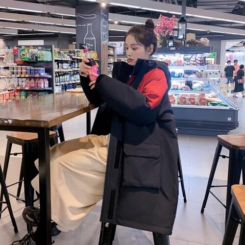 2020 New Cotton Liner Parker Fashion Adjustable Waist Winter Jacket Coat Womens Medium Long Hooded Thicken Parka Plus size Coat