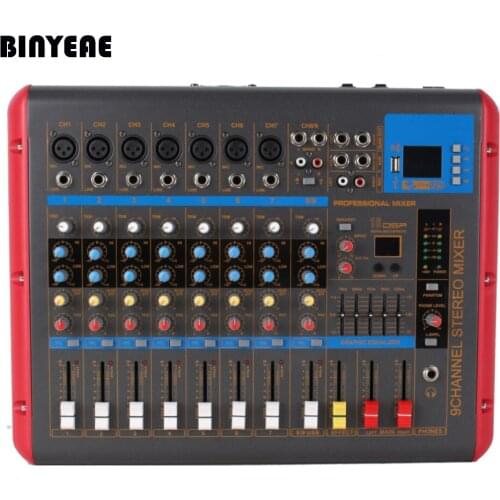 New 9 Channel Professional Powered Mixer Recording Function SMR903 Mezcladora De DJ