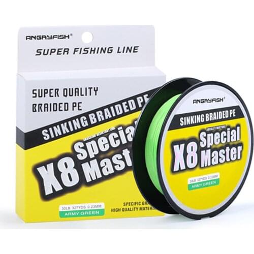 X8 300M Master Series 8+1 Fast Sinking Braided Line Double Structre Resistant Braided PE 20-80LB