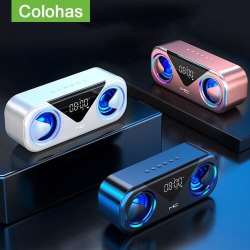 Portable Radio Bluetooth Speakers LED Alarm Clock Alto-falantes Subwoofer Home Theater Boombox Sono Mini Smart Wireless Speaker