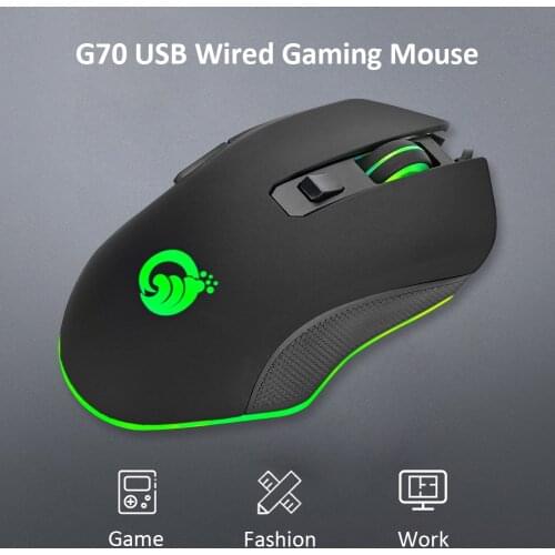 Hot Sale Wired Mouse Multi-function G70 3200DPI LED Optical Gamer Mouse USB Wired Gaming Mouse 6 Buttons Mice for PC