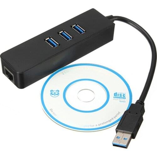 USB 3.0 1000Mbps Gigabit Ethernet Adapter USB to RJ45 Lan Network Card 3 Port USB3.0 Hub for Windows 7/8/10/Vista/XP MacOS PC
