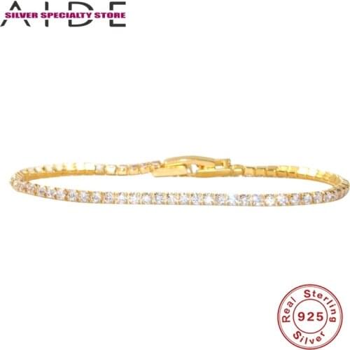 AIDE Zircon Bracelet Charm 925 Sterling Silver Bracelet Cheville For Women 2021 Jewelry Silver Bracelet Cheville Gifts Diamond