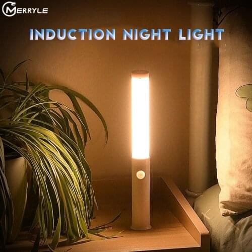 LED PIR LED Motion Sensor Night Light 260mm 3 Colors Adjustable USB Charging LED Cabinet Night Lamp for Closet Stairs Kitchen