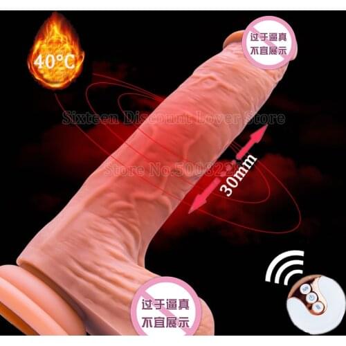 Wireless Remote Control Telescopic Dildo Vibrator Dick Rotation Heating Vagina Masturbation Realistic Dildos Sex Toys for Woman