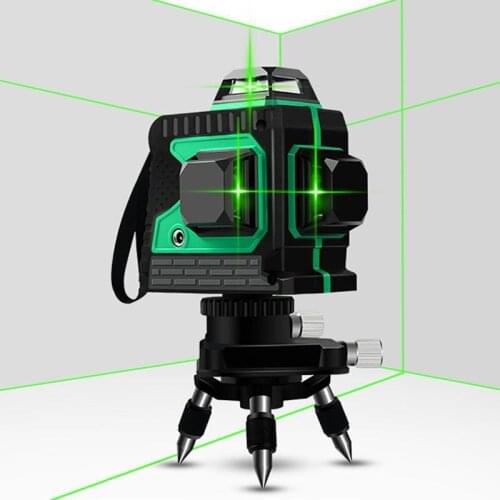 Professional 3D Green Light Laser Level Measure 360 Degree Vertical Self-leveling 12 Line Laser Level Green Horizontal Measure