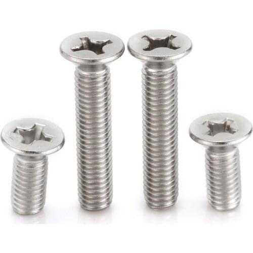 50pcs M3*25/30/35/40/45/50mm Countersunk head screws flat head cross Countersunk head screw Brass cross head machine screws