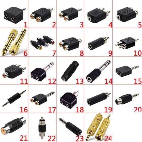 1pcs NEW Audio Earphone Headphone Splitter Adapter 3.5mm to 2 Earbuds Stereo Headse 6.5MM TO rca male to female