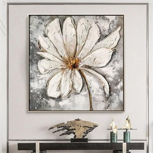100% Art Academy Hand-painted Beautiful Oil Painting Flowers World Famous Flower National Flower Dahlia Canvas Painting Wall Art