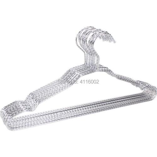 100pcs Stainless Steel Twisted Lines Hanger Clothes Shirts Hanger Heavy Duty Strong Coats Suit Hanger Non Slip