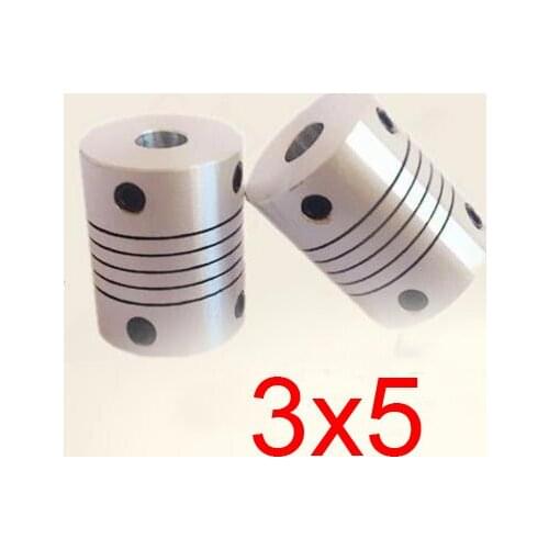 30pcs/lot 3x5 CNC Motor Jaw Shaft Coupler screw encoder 3mm to 5mm 3 to 5 Flexible Coupling 19mm OD 25mm length