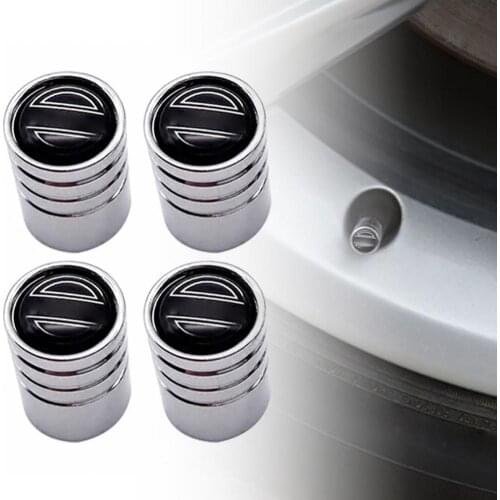 Silver Color 4Pcs Sturdy Dust-proof Air Valve Caps Metal Tire Valve Cover Weather-resistant