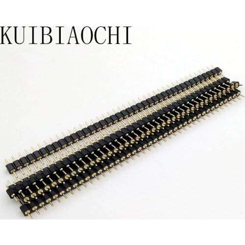 A08 40 Pin Connector Header Round Needle 1x40 Golden Pin Single Row Male 2.54mm Breakable Pin Connector Strip 5PCS