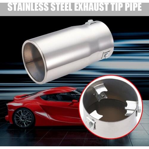 Car Exhaust Tail Pipes End Tips Round Tailpipe Trim Fit Off-road Pickup Trucks for 70-75mm Outlet 80mm External Diameter