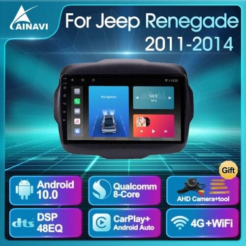 Car Radio Android 10 QLED Screen For Jeep Renegade 2016-2018 Auto Stereo Multimedia Video Player Navigation GPS Carplay No 2din