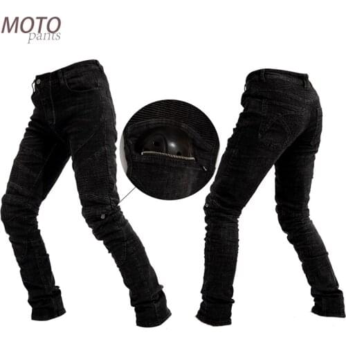 Motorcycle pants knee with zipper belt protector motorcycle motorcycle denim jeans trousers off-road cycling pants