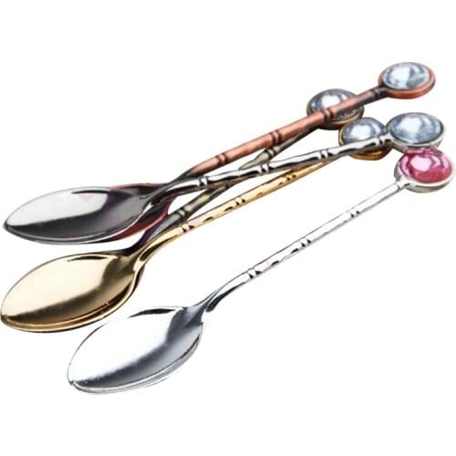 BETOHE Great Circle Drilling Spoon Restoring Ancient Ways Stir The Coffee Spoon Mixing Spoon Ice Cream Spoon