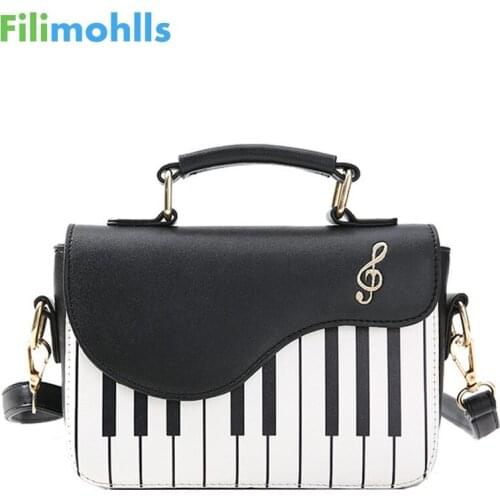 Ladies Piano keys Pu Leather Handbag Women Small Shoulder Bags Female Embroidery Crossbody Messenger Bag Drop Shipping S1512