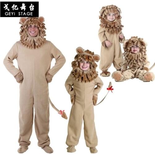Halloween childrens cosplay costume Wizard of Oz, stage performance, adult children long haired lions costumes for kid adult