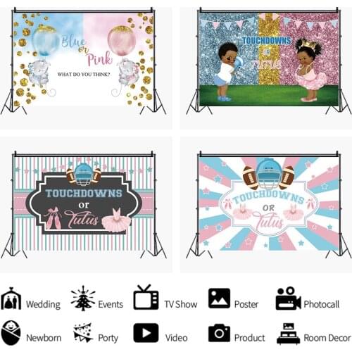 Gender Reveal Blue and Pink Backdrops Artistic Photos Background Decorations for Baby Shower Birthday Party Photography Props