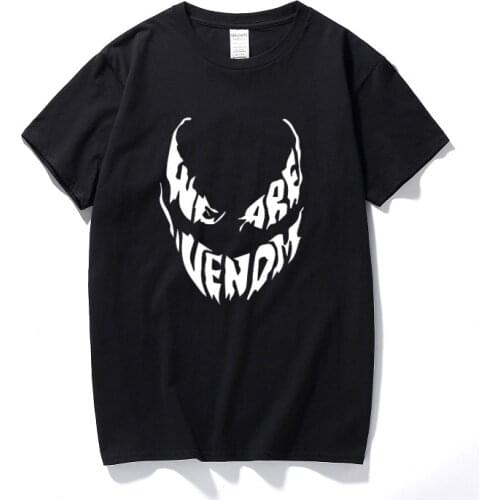 We're Cool Anime Hero Venom T shirt Men Bad Man T-shirt Hipster Originality Drop Ship Top Cotton Short Sleeve Tshirt Men