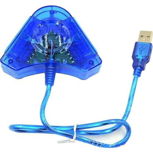 Hot Sale Blue Color Adapter Cable For PS2 To PC USB Computer Cable AdapterTriangular Dual Interface Converter