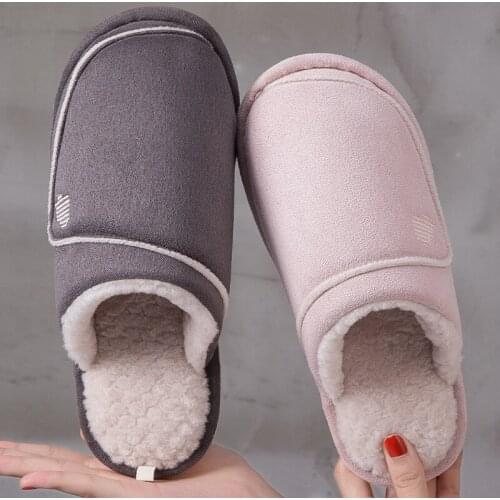 Cotton Slippers Womens Warm Indoor Home Furnishing Thick-soled Household Couple Non-slip Mens Winter Home Slippers YK