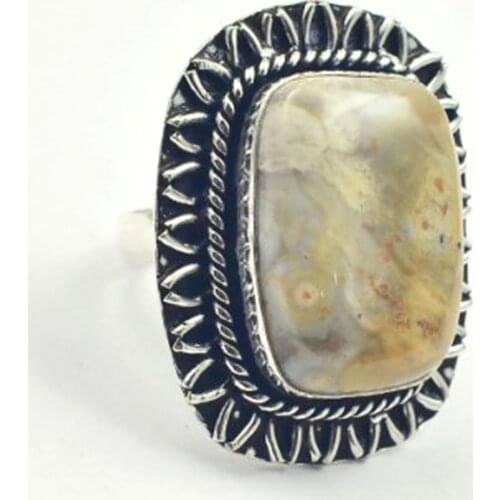Ocean Jaspers Ring Silver Overlay over Copper, USA Size 7.75 , R4066