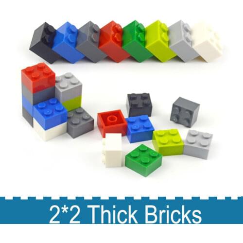 DIY Building Blocks 2*2 Dot Thick Bricks 100pcs multiple Educational Creative Bulk brick Compatible All Brands Toys Classic