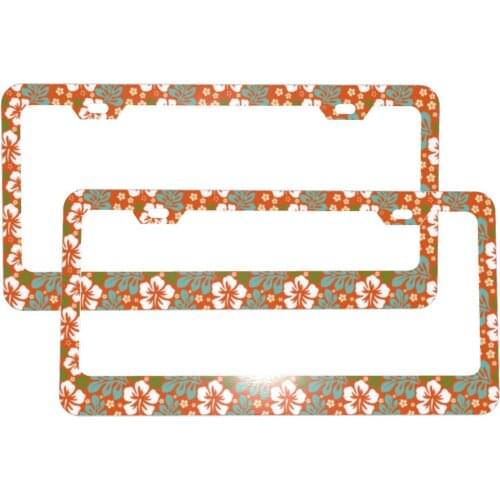 Beautiful Flowers License Plate Cover Car Tag Green Auto Tags Holiday Jeep Automobile Decoration for Women Men