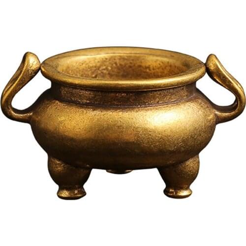 Creative Incense Burner Brass Incenser Holder Home Censer Desktop Ornament Pure Brass Handmade Small Censer