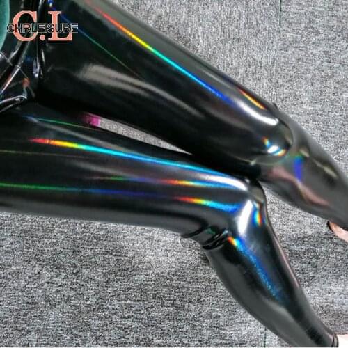 CHRLEISURE Fashion Women Leather Leggings PU Black High Waist Leggings Thin Autumn Skinny Legging Nightclub Stretch Pantalon