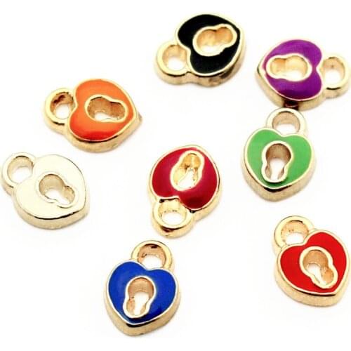 Hot Selling 10Pcs/Lot heart Lock Floating Charms Living Glass Memory Locket DIY Jewelry