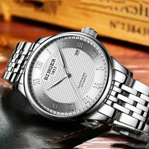 Top Brand Luxury Waterproof 50M Men Watch Mens Fashion Business Waterproof Wristwatch Male Automatic Mechanical Watch Relojes