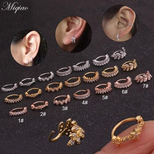 Miqiao 2pcs Fashionable Sweet Leaf Multifunctional Nose Ring Ear Bone Studs Exquisite Piercing Jewelry