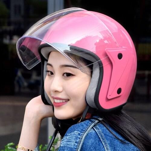 Motorcycle Flip up 3/4 Half Helmet with Sunshield Visor, Anti-Fog, Quick Release Strap, Open Face Helmet Fit for Scooters