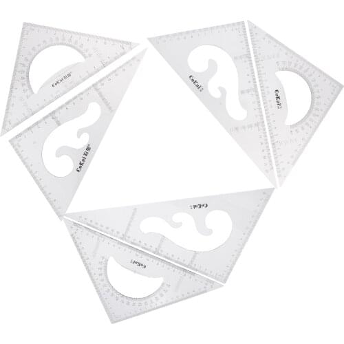 30/60/45 Degree Geometry Triangle Ruler Drawing Template Set Drafting Measuring Tools 2 Pieces, Clear 20cm / 25cm / 30 cm