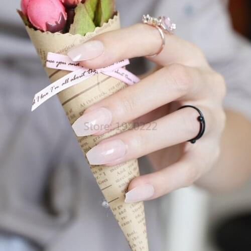 24pcs The New candy color coffin shape nails, popular sales of the king, sexy must Transparent complexion G06