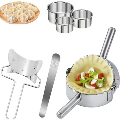 New DIY Dumplings Maker Tool Set Stainless Steel Manual Dumpling Mold Press and Cutter Easy Ravioli Maker Mould Pastry Tools
