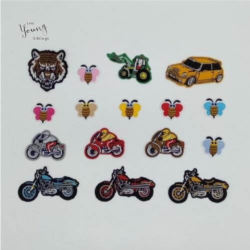 New arrive Cartoon Car Bee Patch Embroidery Sewing Applique Iron on patch DIY Hot melt adhesive Motifs Clothing Accessory Badges