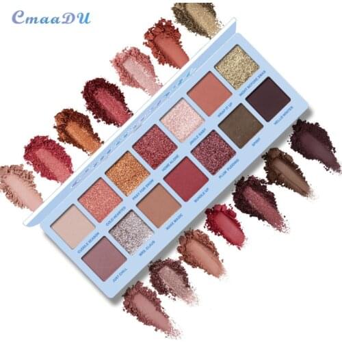14 Colors Makeup Glitter Pigment Smoky Eye Shadow Pallete Waterproof Cosmetics CmaaDu Shining Eyeshadow Palette maquillaje
