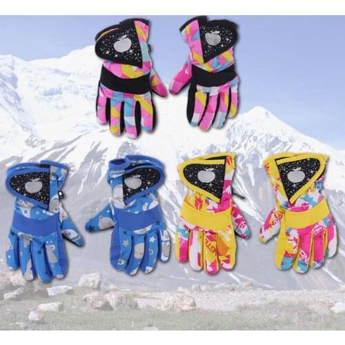 Geneic Waterproof Winter Skiing Snowboarding Gloves Warm Mittens For Kids Full-Finger Gloves Strap for Sports, Skiing, Cycling
