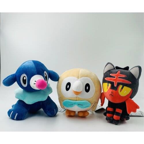 20cm Rowlet Popplio Litten Pokemons Stuffed Doll Plush Toys Kawaii Anime Christmas Gifts For Kid